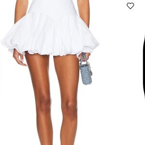 Helsa Poplin white mini skirt